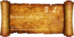 Balsai Lívia névjegykártya